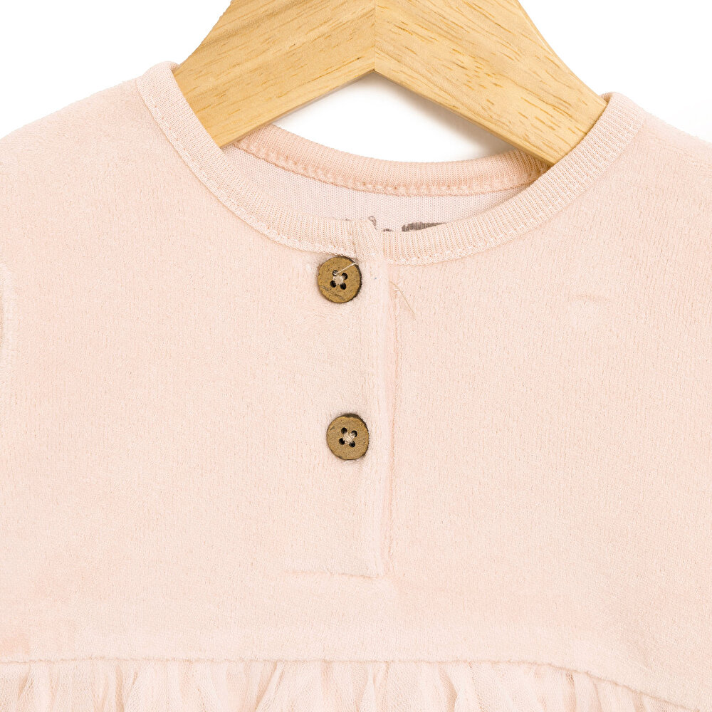 Yenidoğan Kız Kadife Elbise Kız Bebek