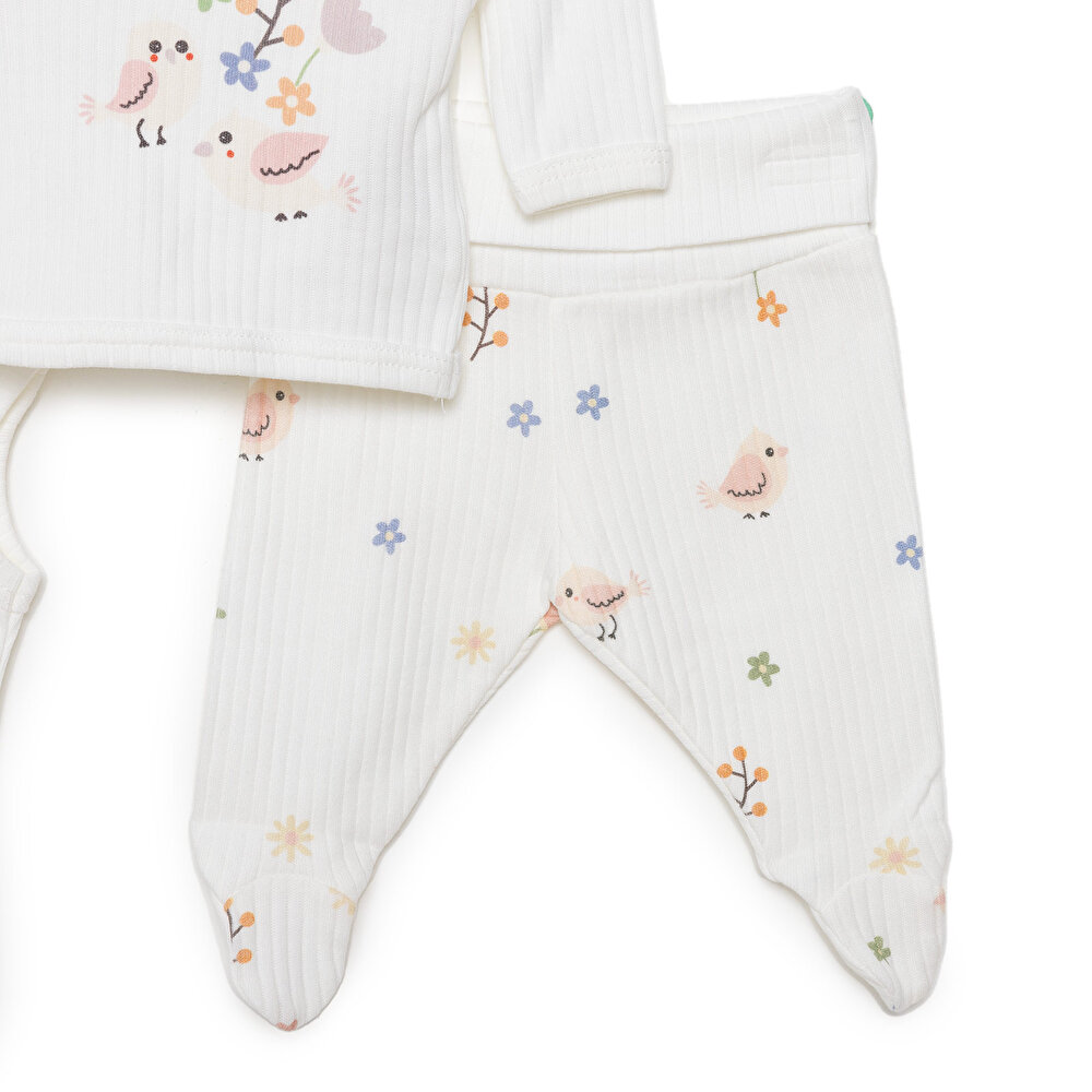 Yenidoğan Kız Kuş Desenli Prematüre Set Kız Bebek