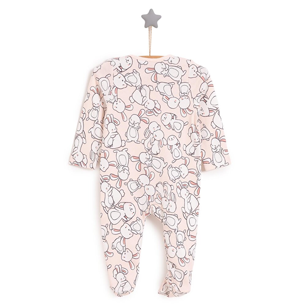 Kız Bebek Yenidoğan Patikli Tulum %100 Pamuk Fermuarlı Pembe