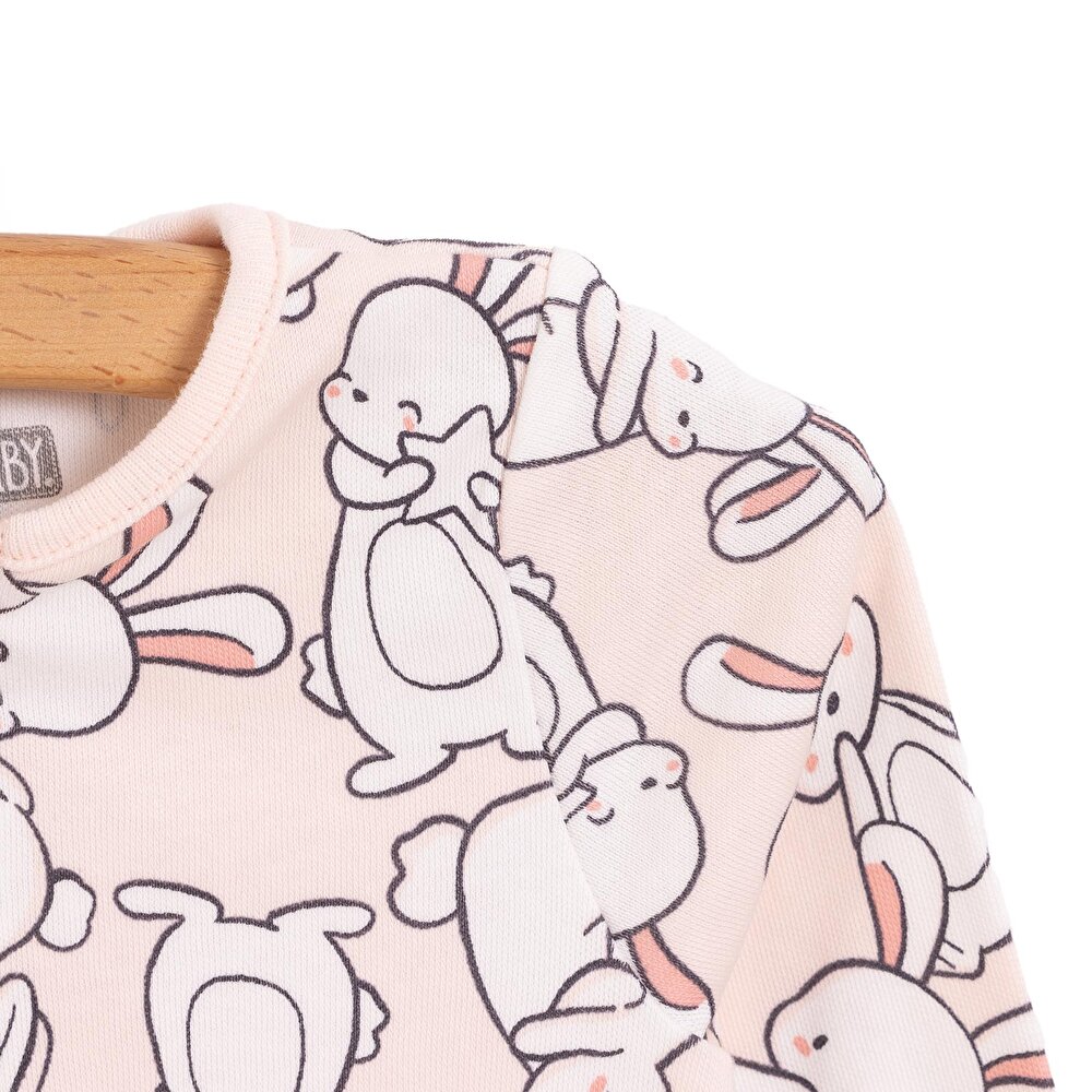 Kız Bebek Yenidoğan Patikli Tulum %100 Pamuk Fermuarlı Pembe