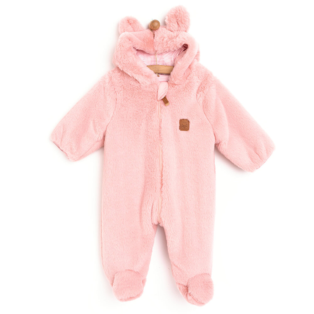 Yenidoğan Kız Peluş Patikli Tulum Kız Bebek