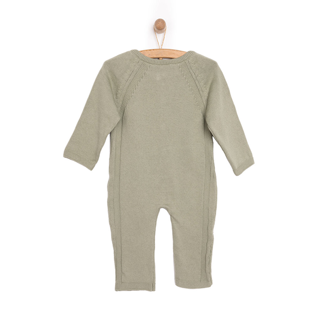 Erkek Bebek Yenidoğan Triko Patiksiz Tulum Düğmeli Yeşil