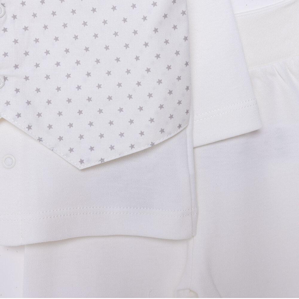 Erkek Bebek Yenidoğan Mevlüt Kıyafeti Gabardin Kapüşonlu Uzun Kol Patikli Paça