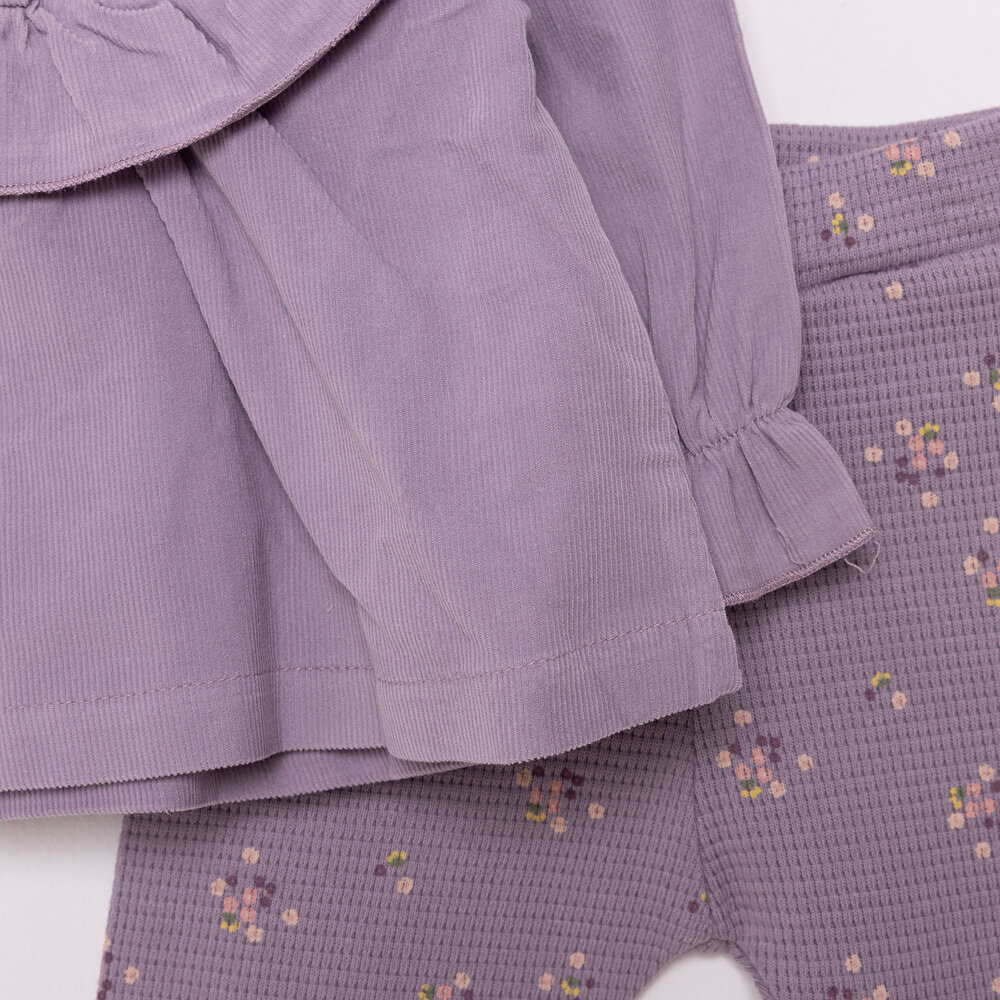 Yenidoğan Mini Flowers Bluz-Tayt Kız Bebek