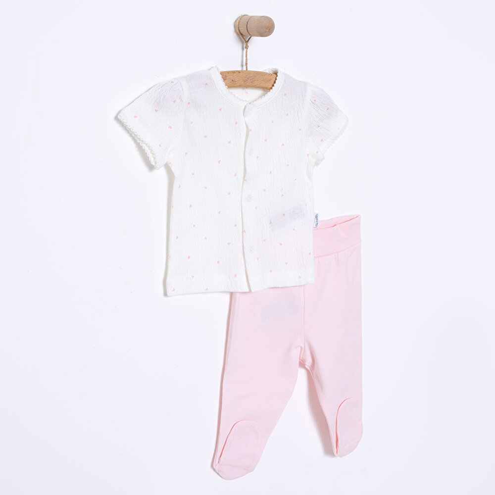 Yenidoğan Mini Heart Kız Hırka-Patikli Alt Kız Bebek