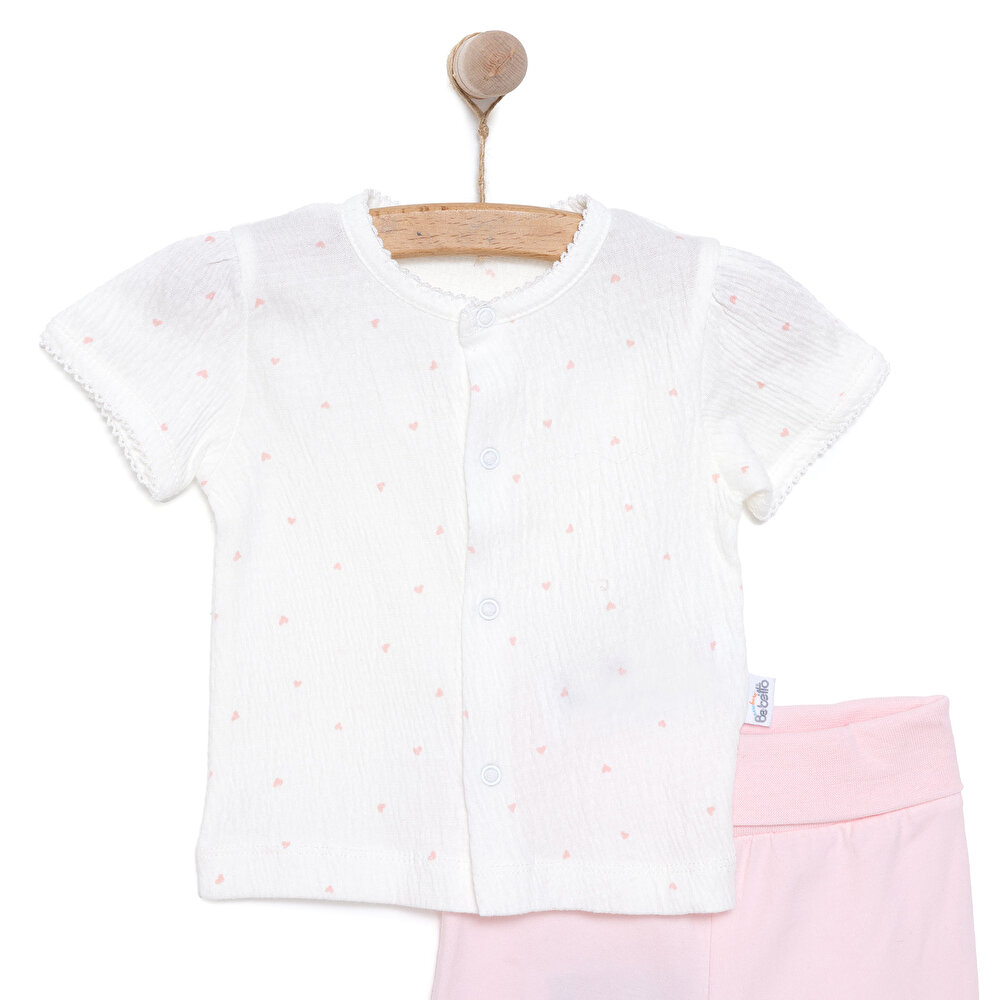 Yenidoğan Mini Heart Kız Hırka-Patikli Alt Kız Bebek