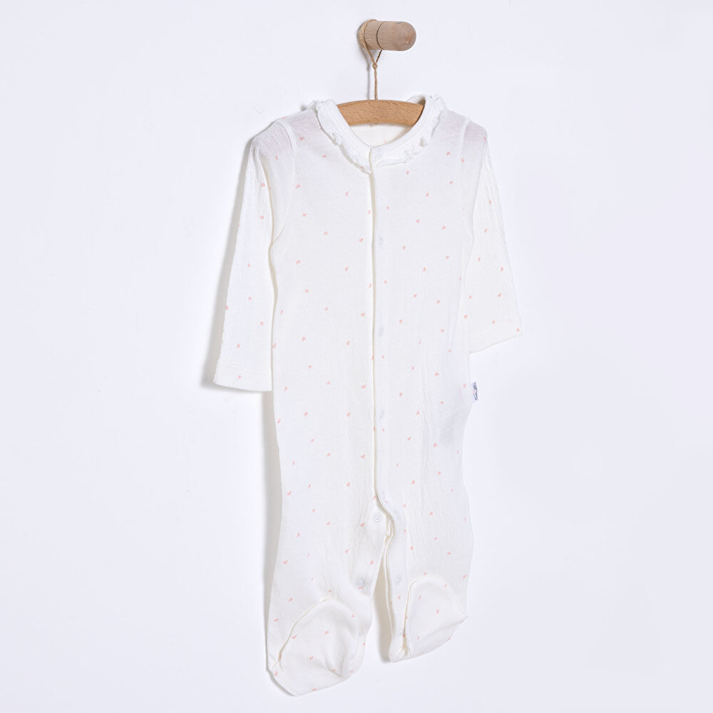 Yenidoğan Mini Heart Patikli Tulum Kız Kız Bebek