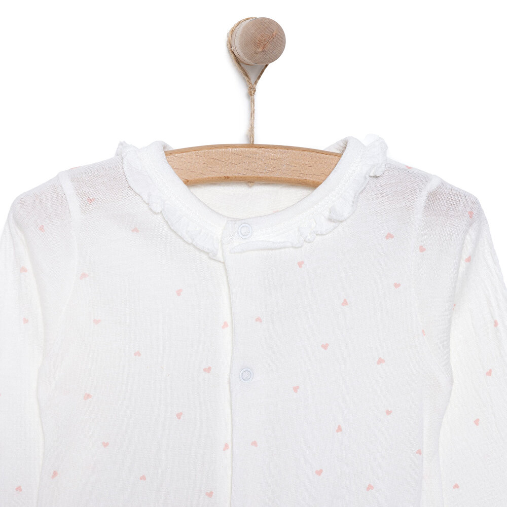 Yenidoğan Mini Heart Patikli Tulum Kız Kız Bebek