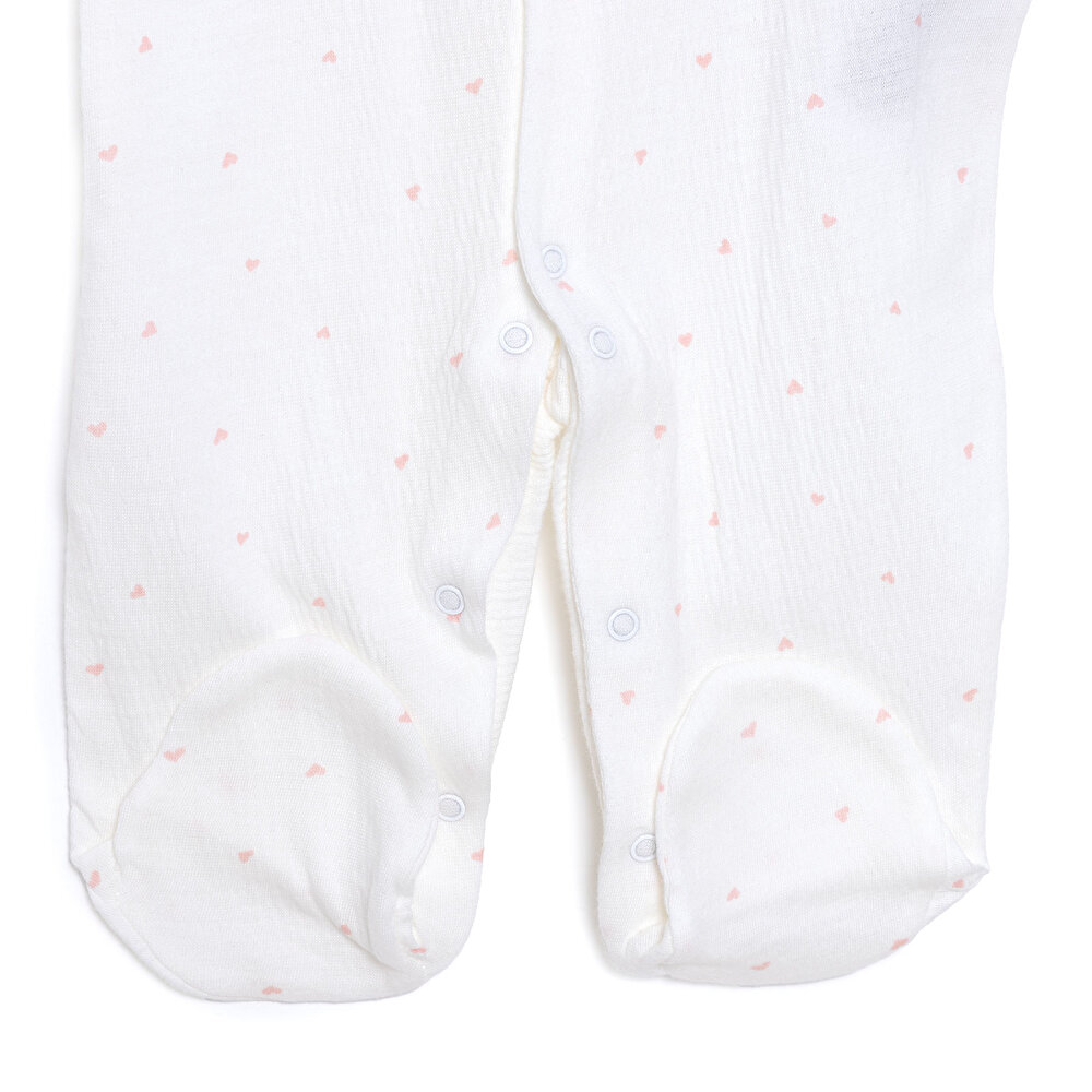 Yenidoğan Mini Heart Patikli Tulum Kız Kız Bebek