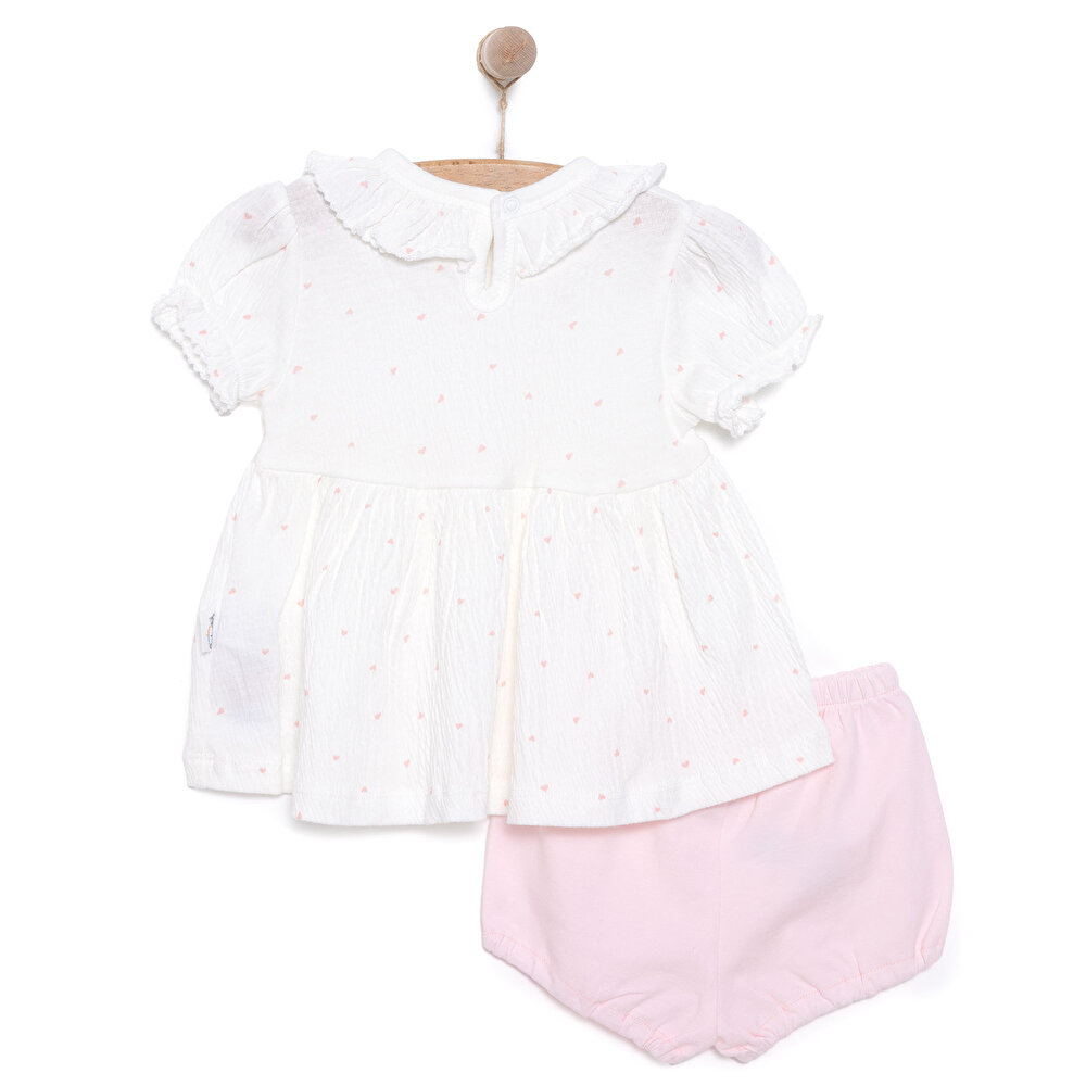 Yenidoğan Mini Heart Tshirt - Şort Takım Kız Bebek