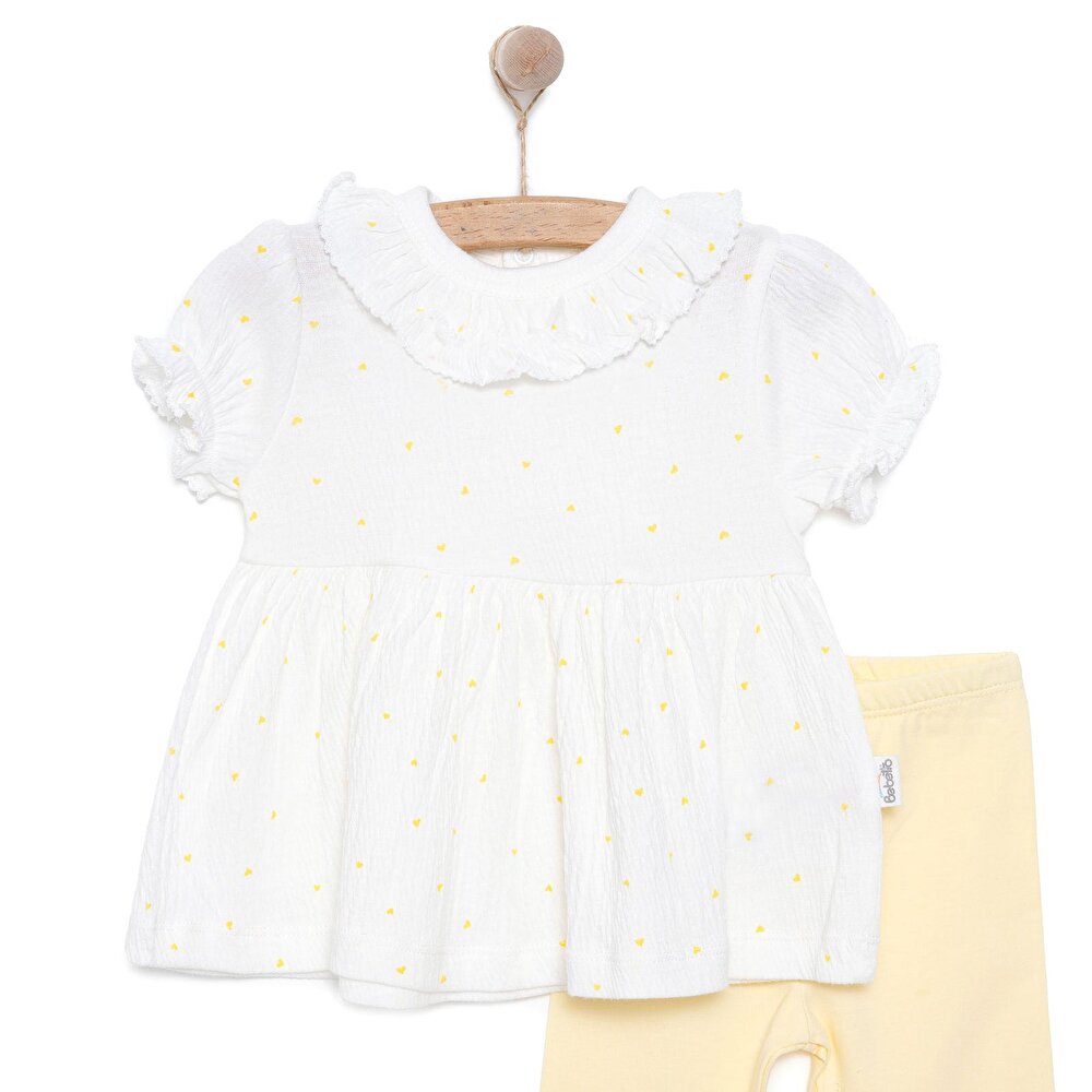 Yenidoğan Mini Heart Tshirt - Tayt Takım Kız Bebek