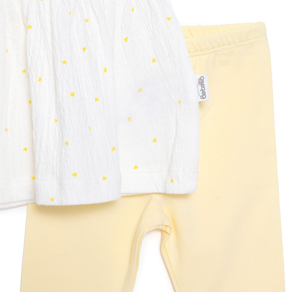 Yenidoğan Mini Heart Tshirt - Tayt Takım Kız Bebek