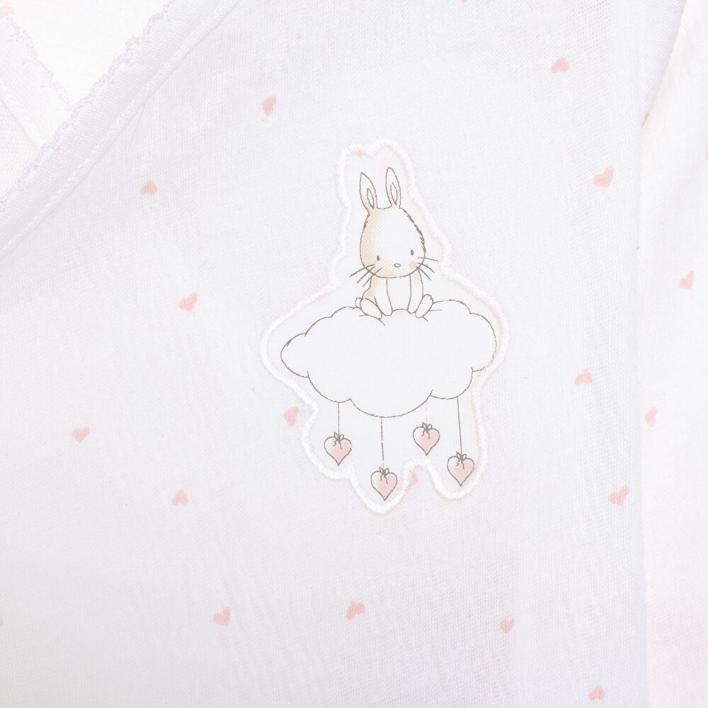 Yenidoğan Mini Heart Zıbın-Şapka-Patikli Alt 3lü Set Kız Bebek