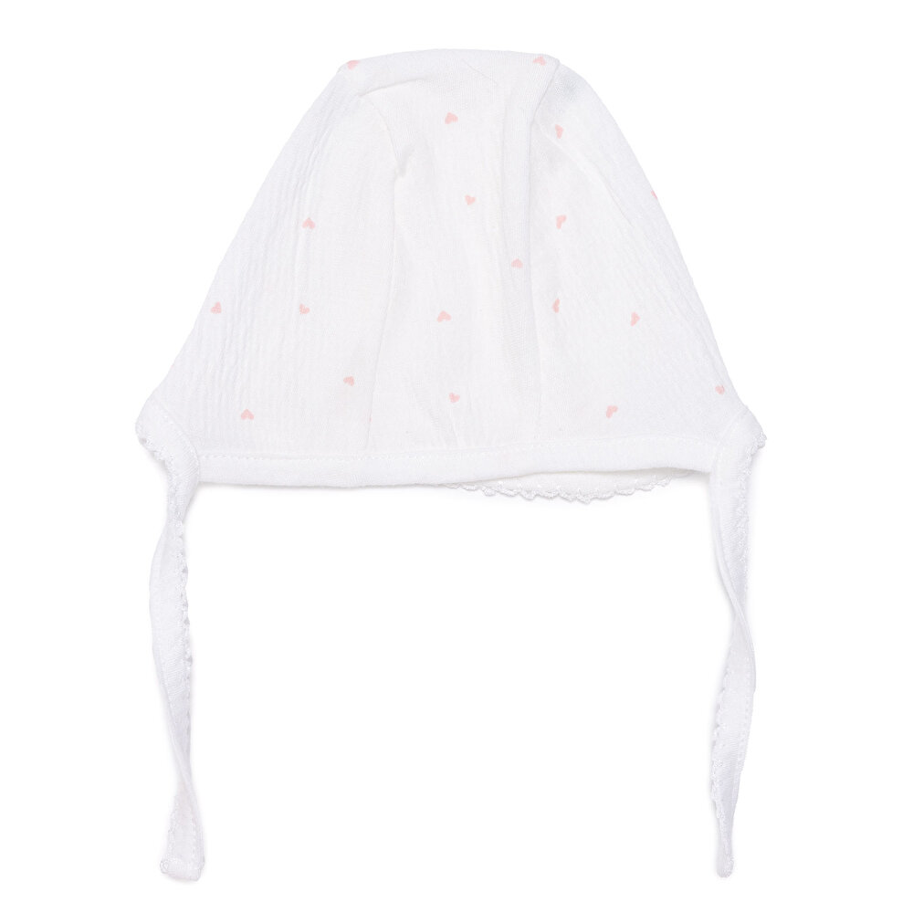 Yenidoğan Mini Heart Zıbın-Şapka-Patikli Alt 3lü Set Kız Bebek