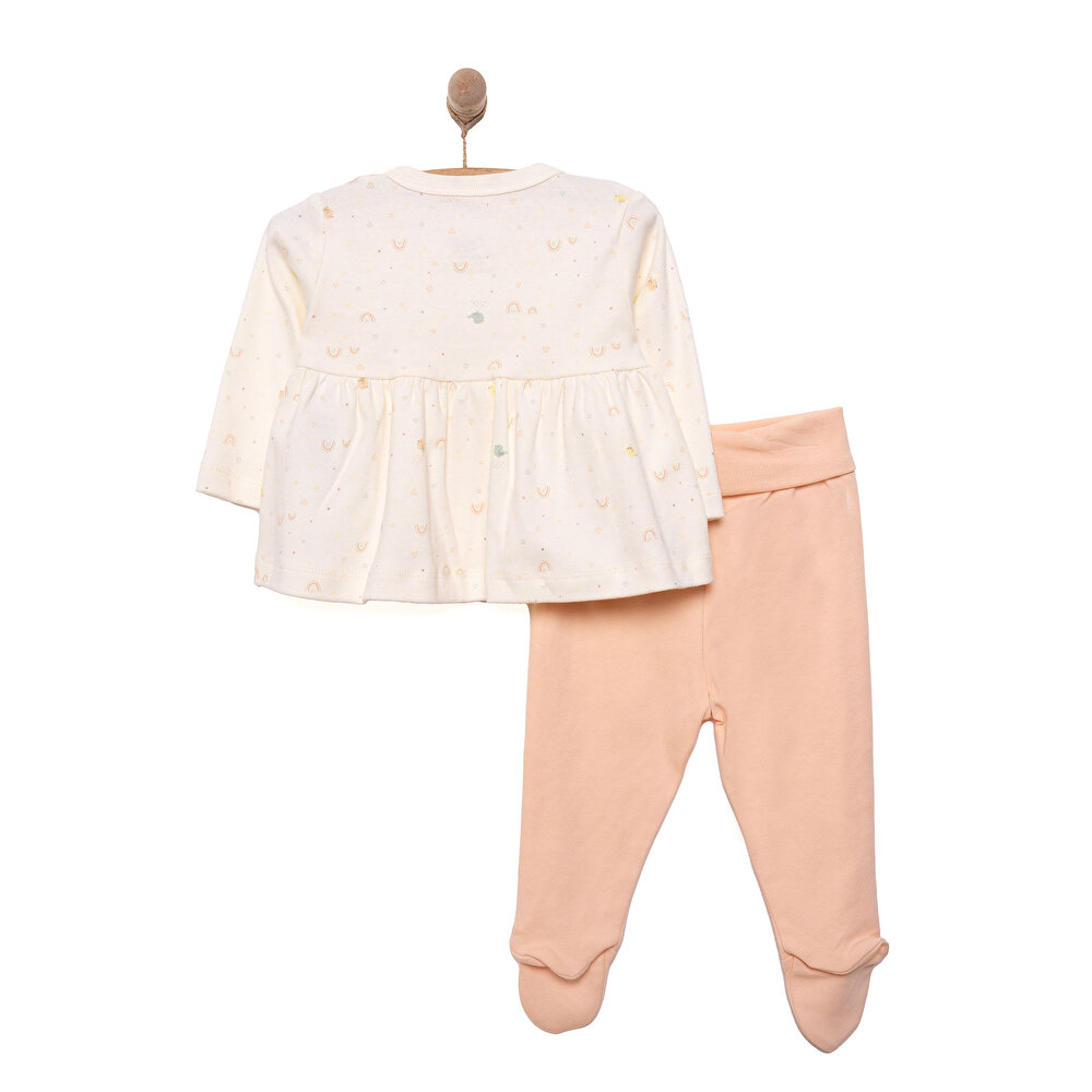 Yenidoğan Organic Colorful Birds  Kız Hırka-Patikli Alt Kız Bebek