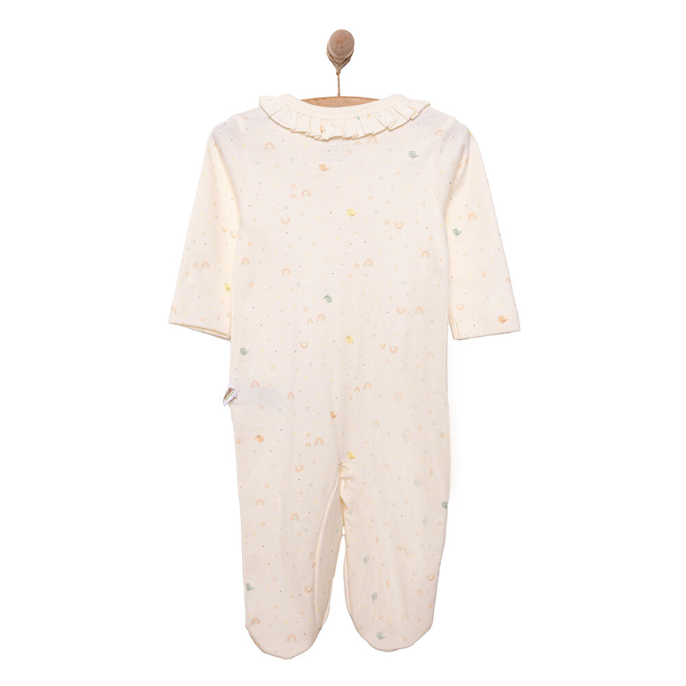 Yenidoğan Organic Colorful Birds Patikli Tulum Kız Kız Bebek