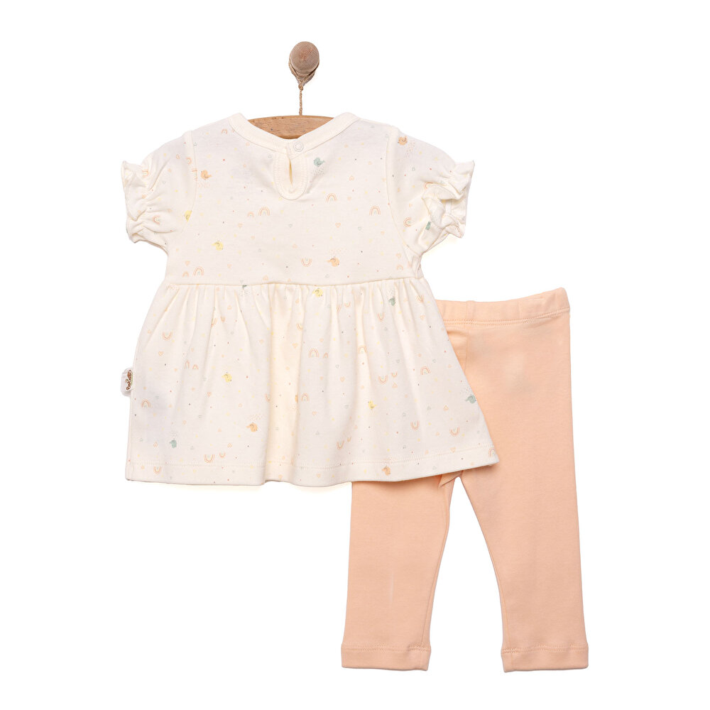 Yenidoğan Organic Colorful Birds Tshirt-Tayt Kız Kız Bebek