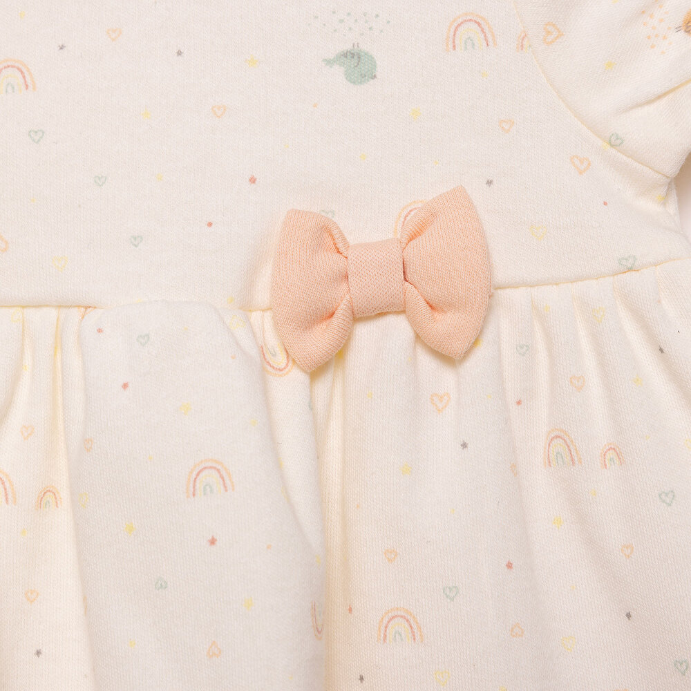 Yenidoğan Organic Colorful Birds Tshirt-Tayt Kız Kız Bebek