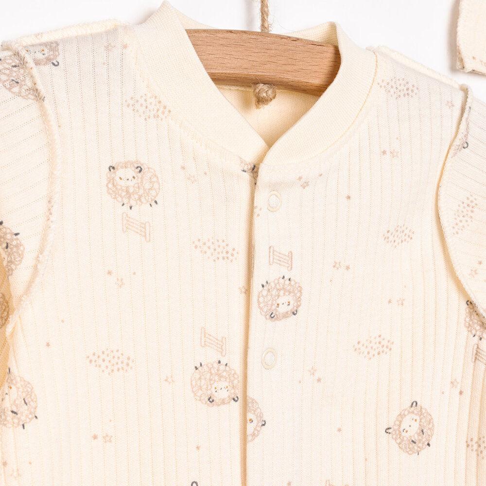 Yenidoğan Organic Little Lamb Tulum-Body-Şapka 3lü Set Kız Bebek