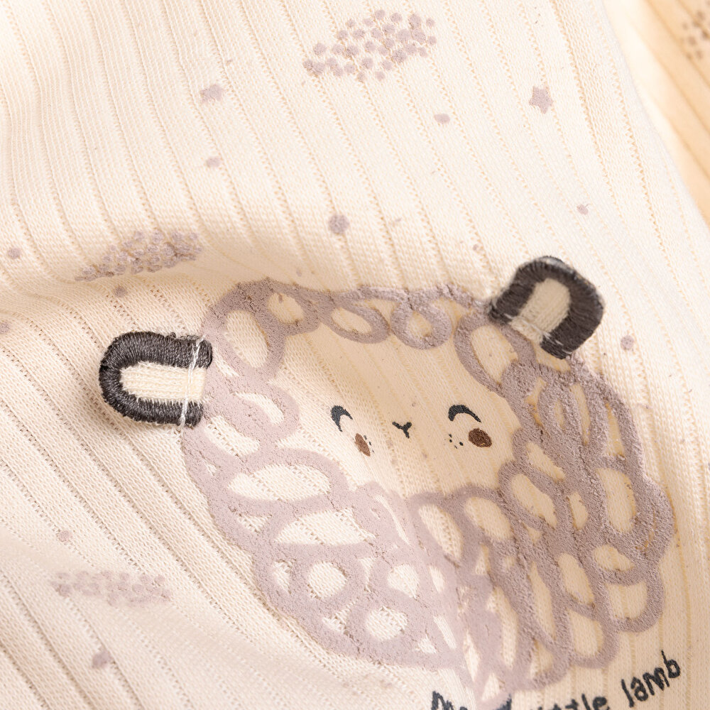 Yenidoğan Organic Little Lamb Zıbın-Şapka-Patikli Alt 3lü Set Kız Bebek