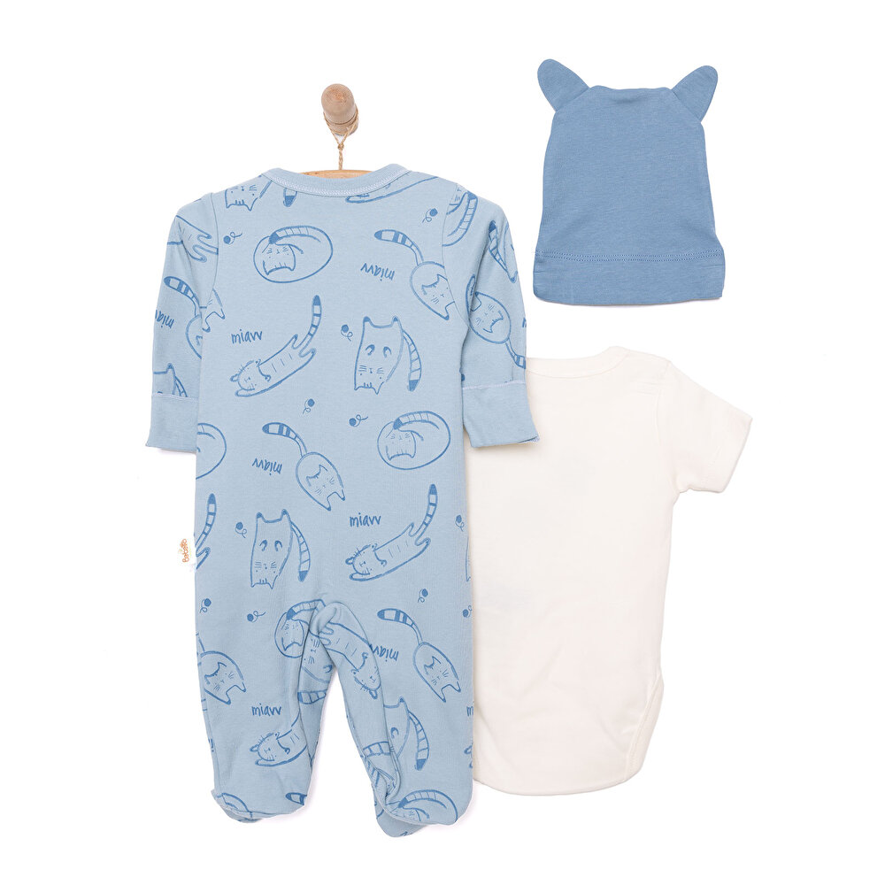 Yenidoğan Organic Sleepy Car Tulum-Body-Şapka 3lü Set Unisex