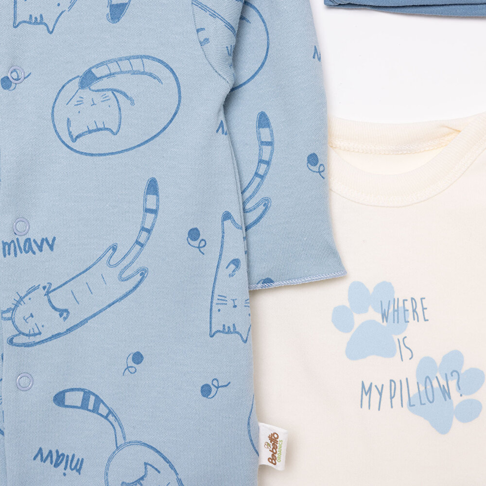 Yenidoğan Organic Sleepy Car Tulum-Body-Şapka 3lü Set Unisex