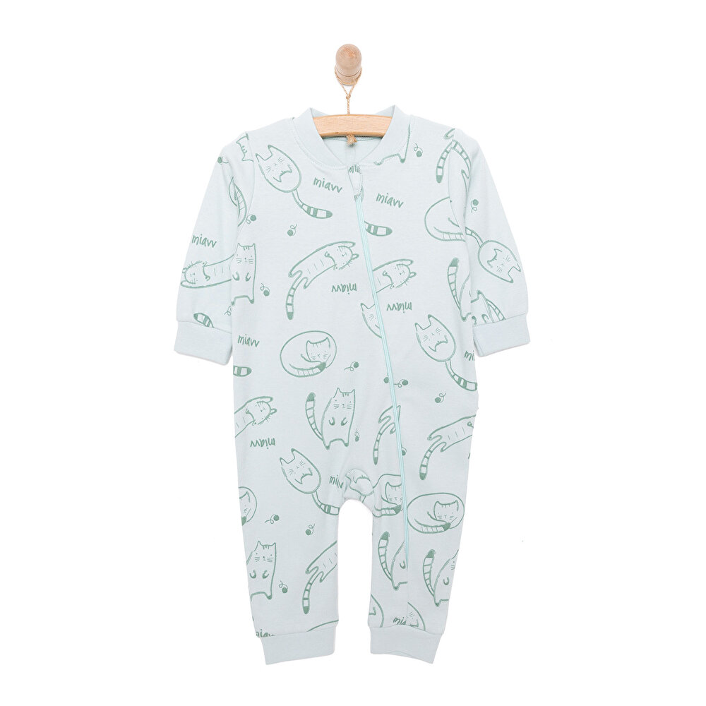 Yenidoğan Organic Sleepy Cat Patiksiz Tulum Unisex