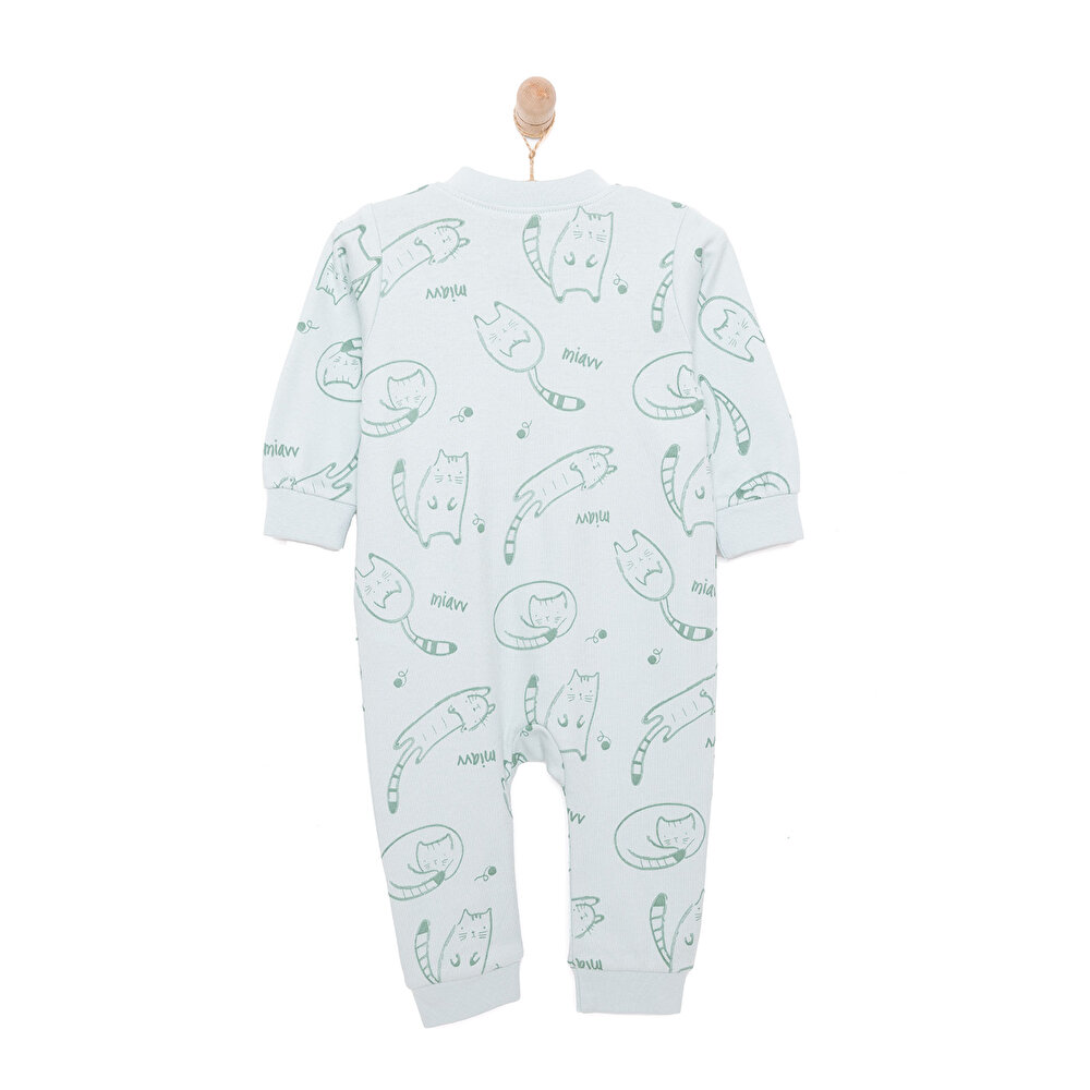 Yenidoğan Organic Sleepy Cat Patiksiz Tulum Unisex