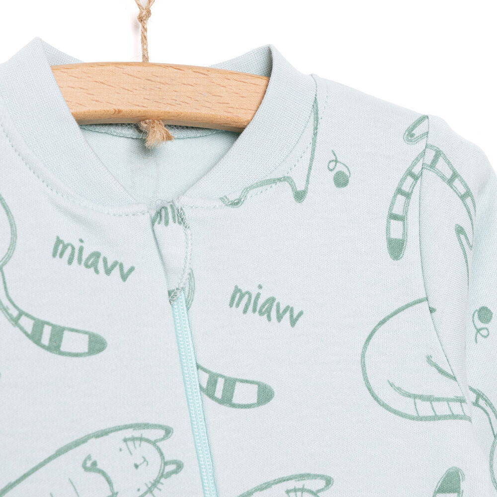 Yenidoğan Organic Sleepy Cat Patiksiz Tulum Unisex