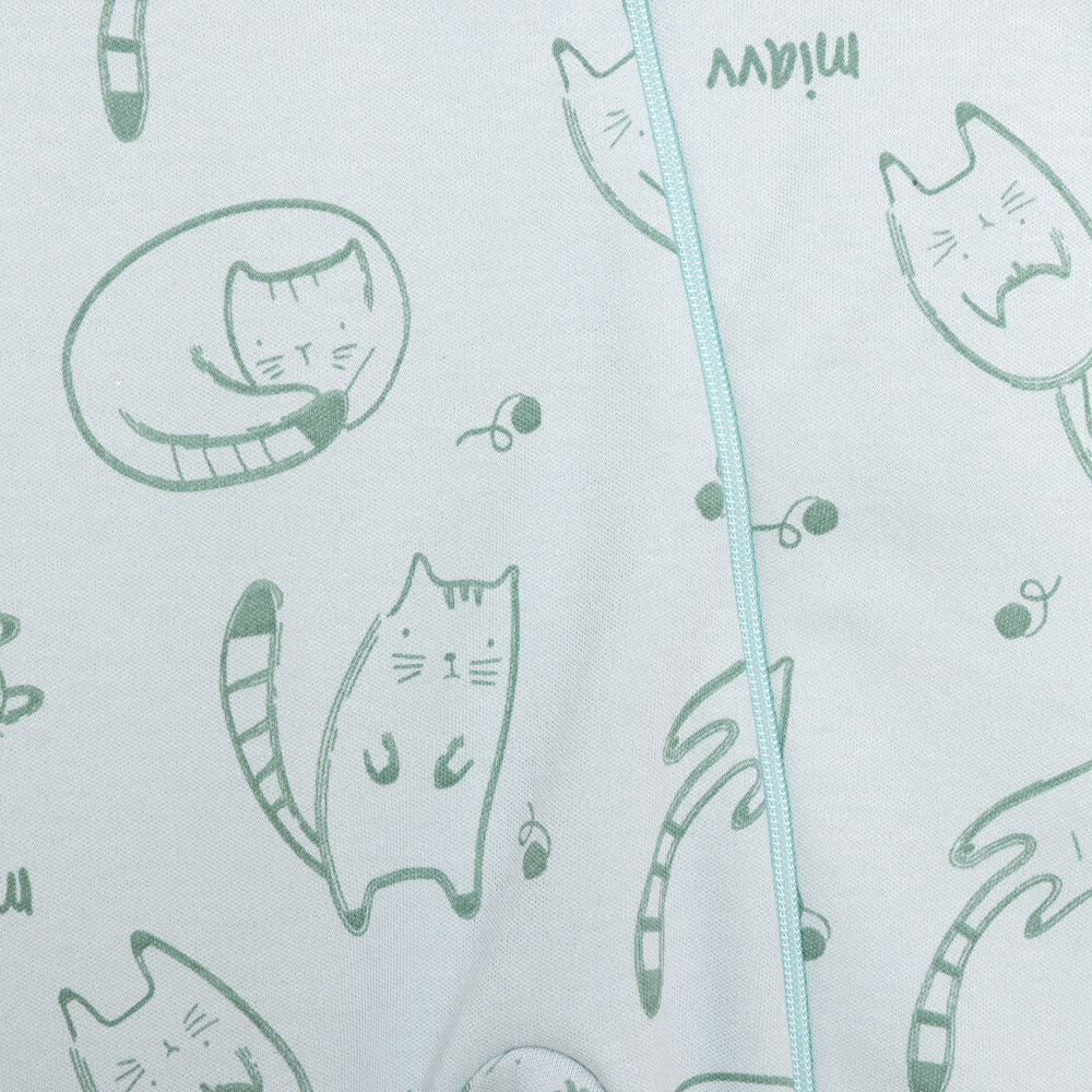 Yenidoğan Organic Sleepy Cat Patiksiz Tulum Unisex
