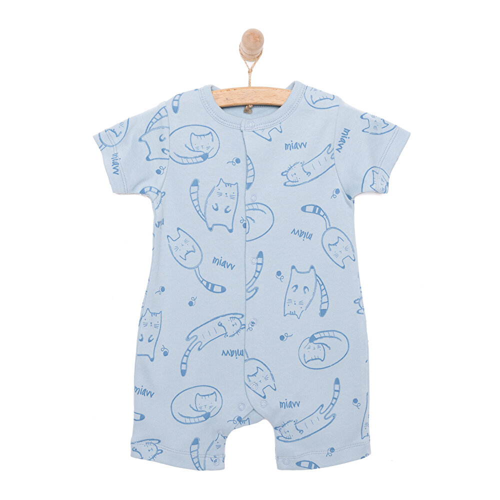 Yenidoğan Organic Sleepy Cat Uni Kısa Tulum Unisex