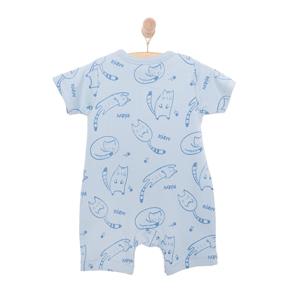 Yenidoğan Organic Sleepy Cat Uni Kısa Tulum Unisex