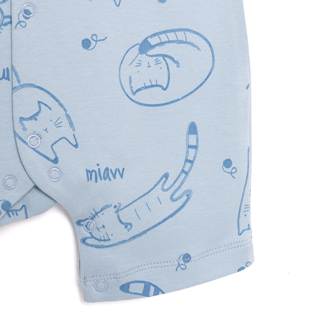 Yenidoğan Organic Sleepy Cat Uni Kısa Tulum Unisex