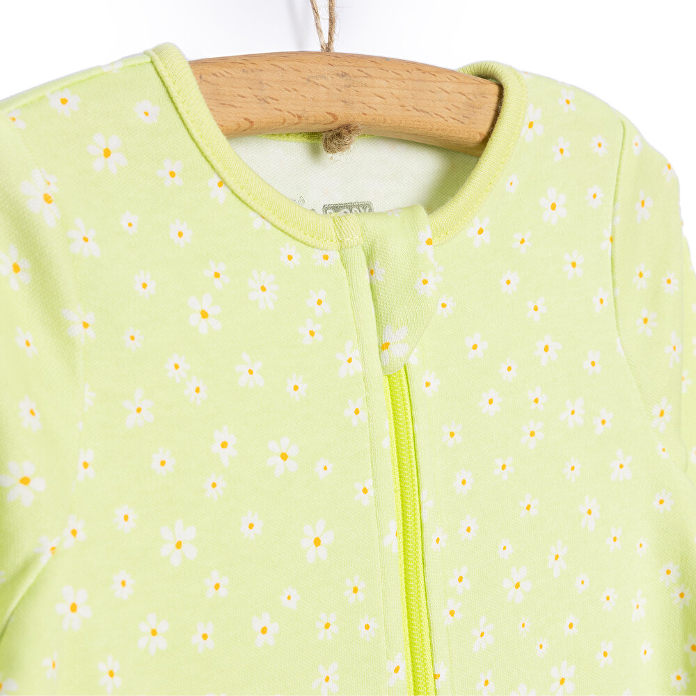 Kız Bebek Yenidoğan Patikli Tulum İnterlok Fermuarlı Yeşil