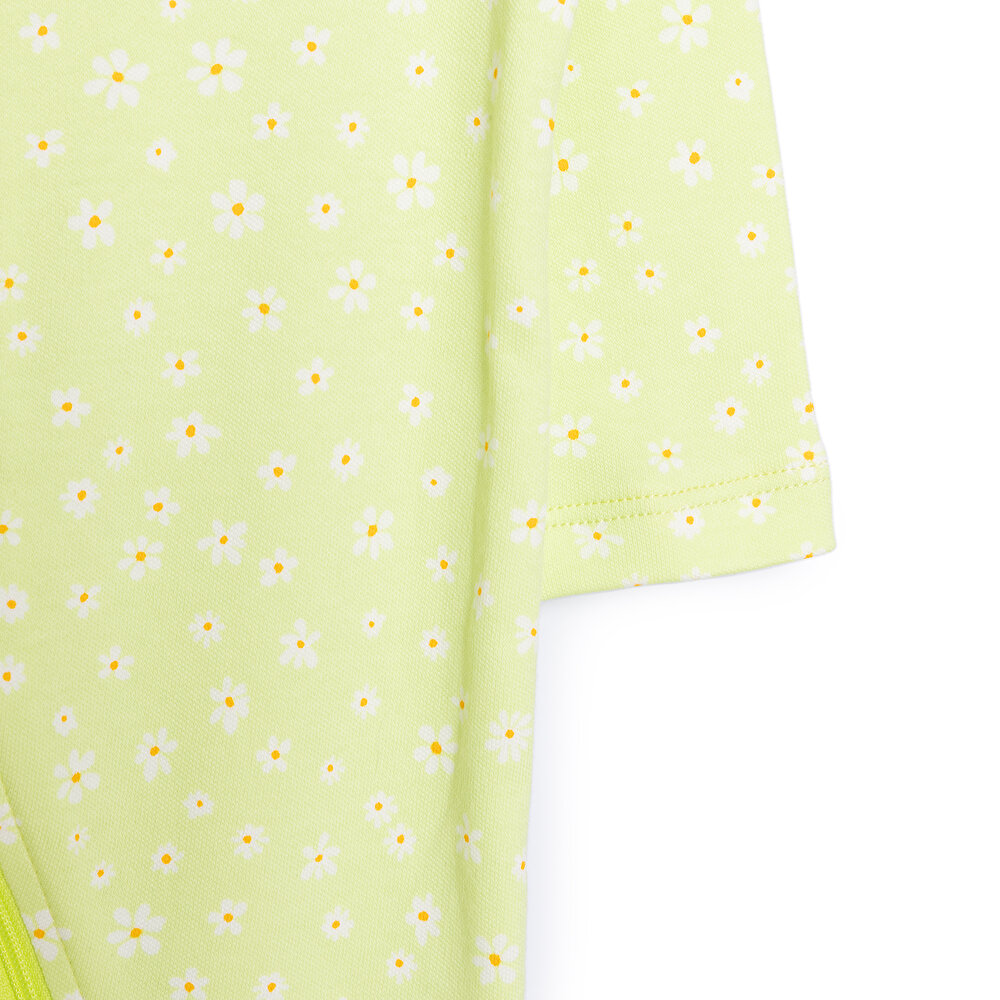 Kız Bebek Yenidoğan Patikli Tulum İnterlok Fermuarlı Yeşil