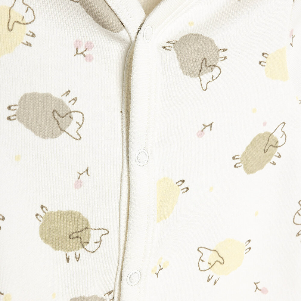 Unisex Yenidoğan Tulum Şapka %100 Pamuk Fermuarlı Bisiklet Yaka Uzun Kol