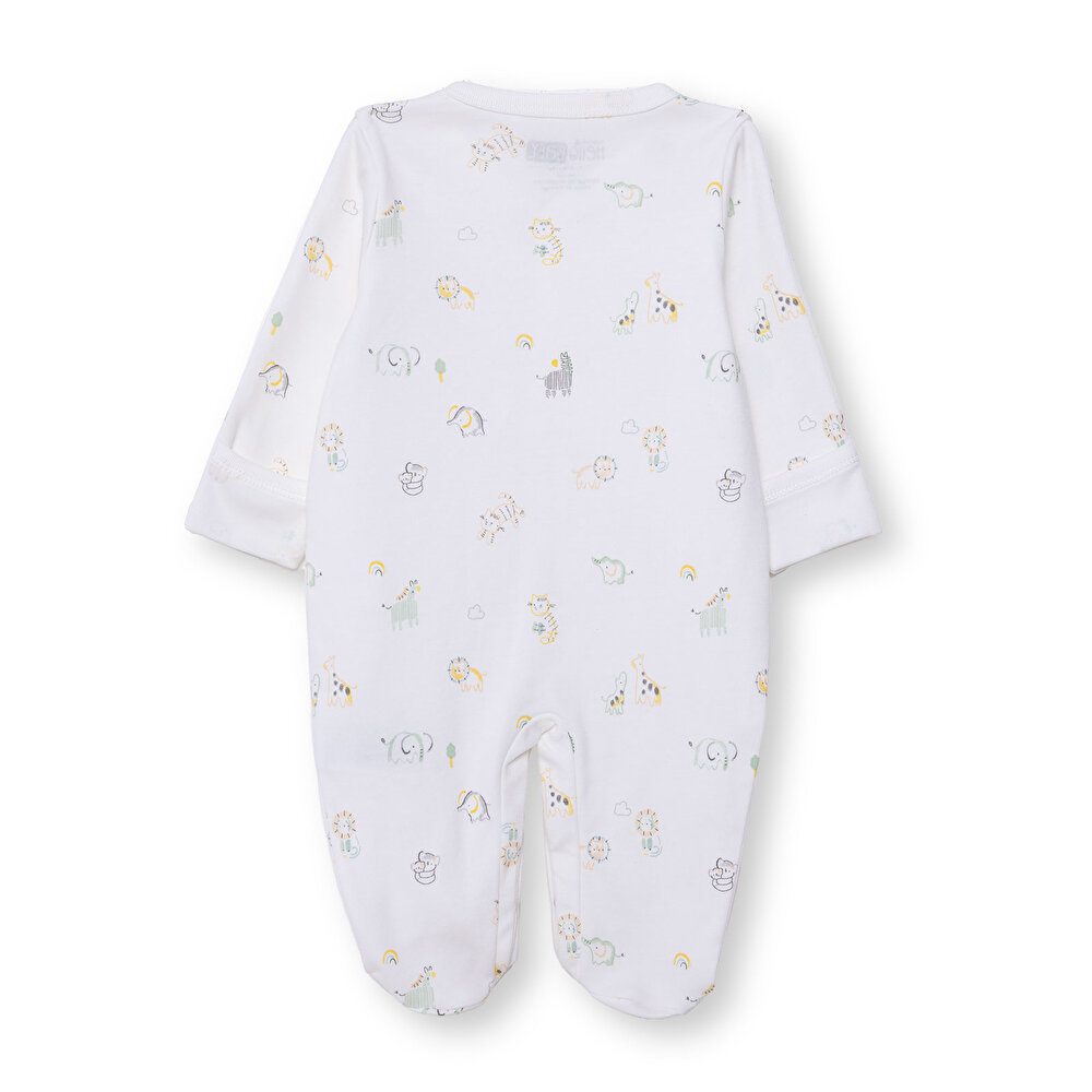 Erkek Bebek Yenidoğan Patikli Tulum İnterlok Bisiklet Yaka Uzun Kol Patikli Paça