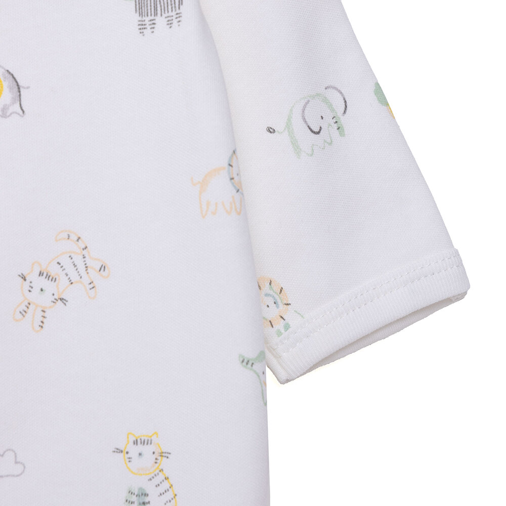 Erkek Bebek Yenidoğan Patikli Tulum İnterlok Bisiklet Yaka Uzun Kol Patikli Paça