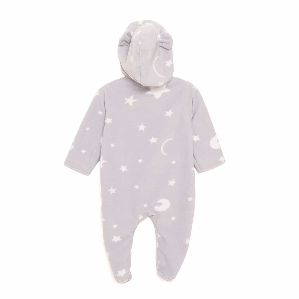 Yenidoğan Polar Kapüşonlu Patikli Tulum Erkek Bebek