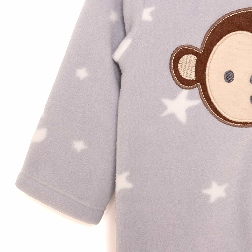 Yenidoğan Polar Kapüşonlu Patikli Tulum Erkek Bebek