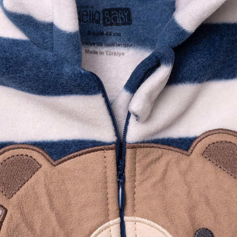 Erkek Bebek Yenidoğan Polar Patikli Tulum Uzun Kol Patikli Paça