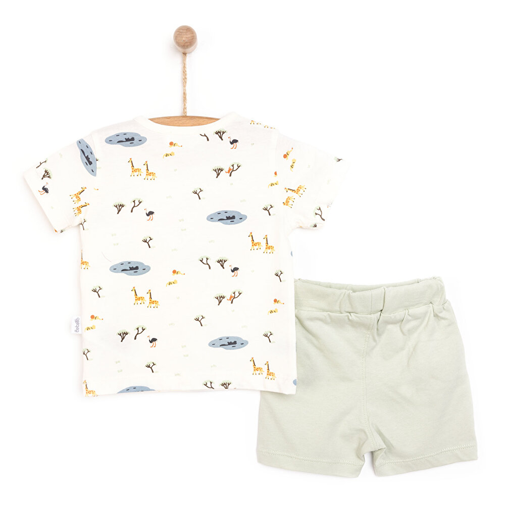 Yenidoğan Safari Tshirt-Şort 2li Takım Erkek Bebek