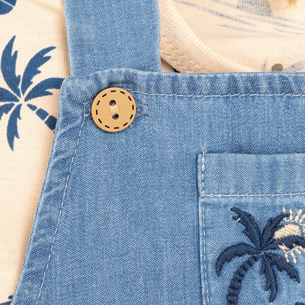 Yenidoğan Şort Salopet-Tshirt Erkek Bebek