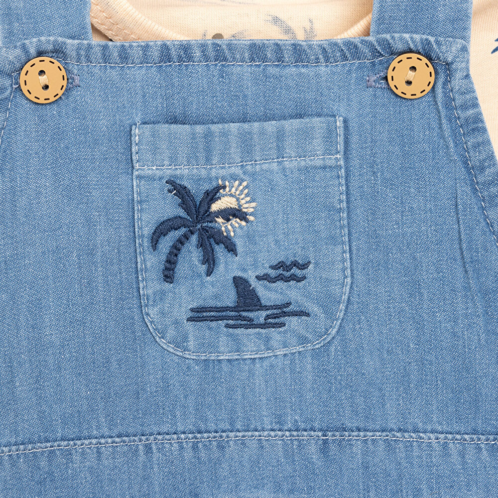 Yenidoğan Şort Salopet-Tshirt Erkek Bebek