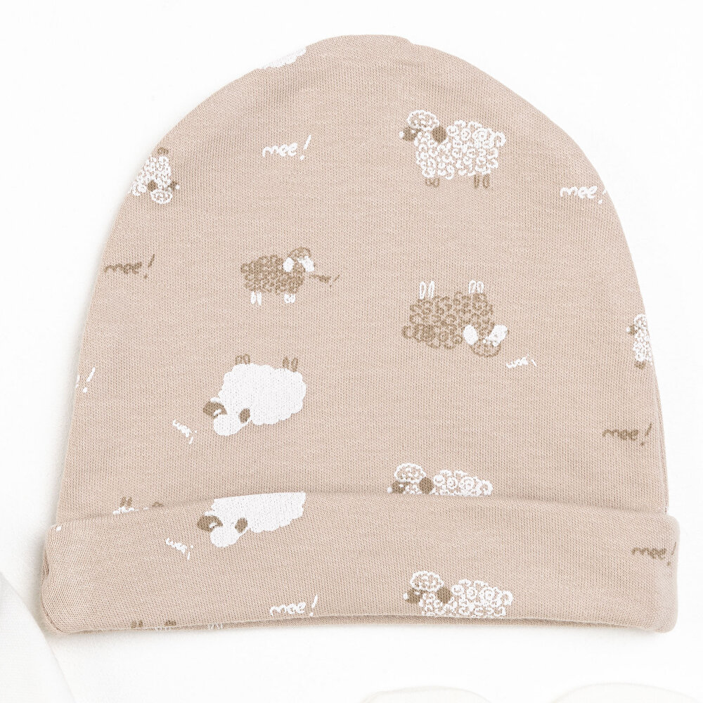 Unisex Zıbın Body %100 Pamuk Çıtçıtlı V Yaka Uzun Kol Açık Kahverengi