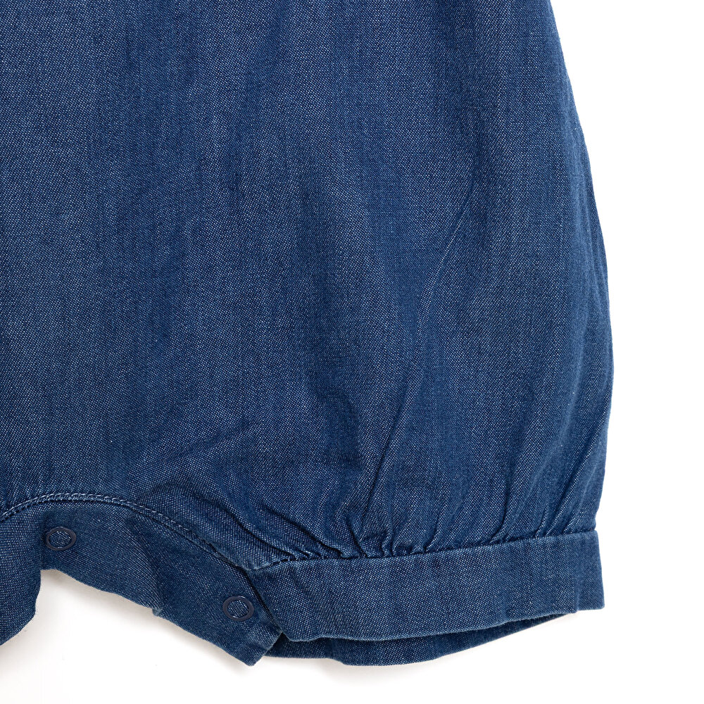 Yenidoğan Tıny Flowers Kot Şort Salopet - Tshirt Takım Kız Bebek