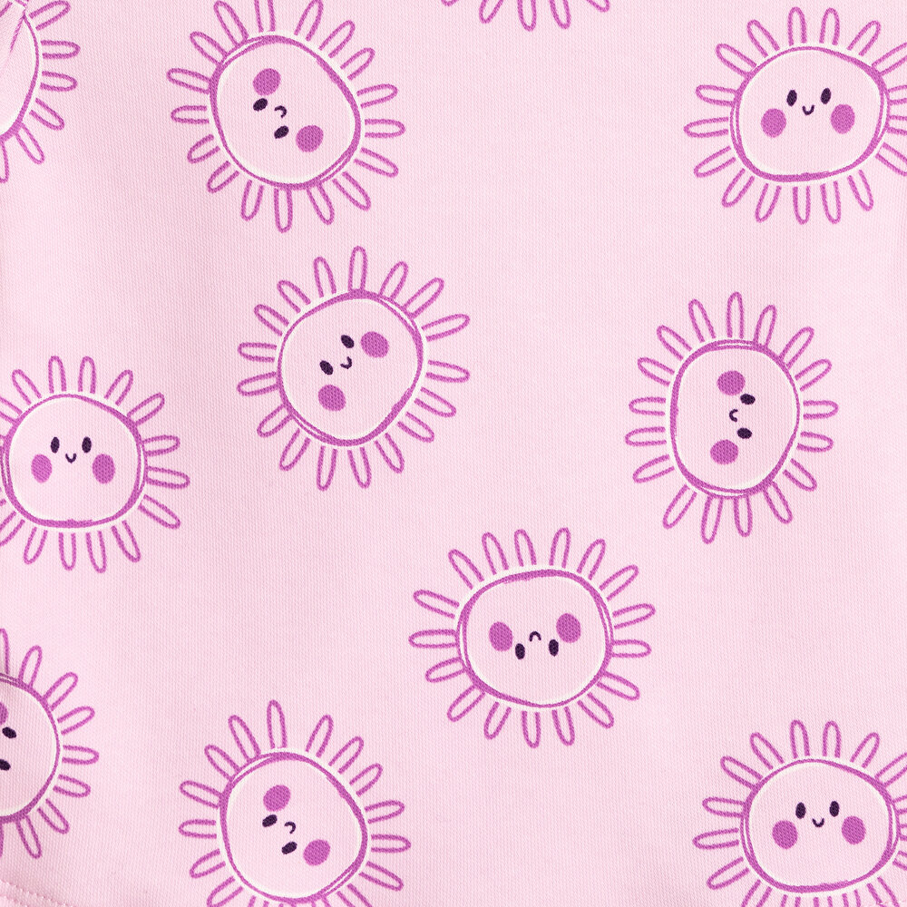 Kız Bebek Yenidoğan Tişört Patiksiz Alt Çıtçıtlı Bisiklet Yaka Kısa Kol Lila