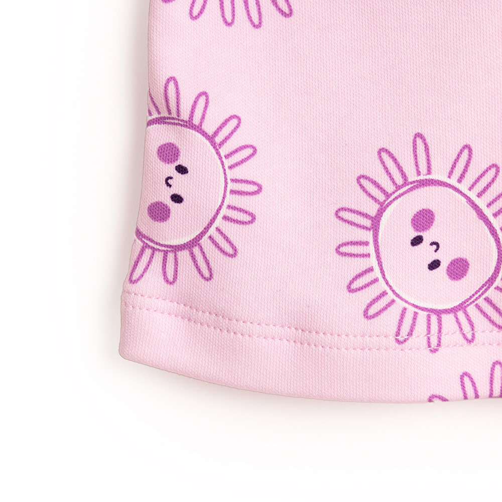 Kız Bebek Yenidoğan Tişört Patiksiz Alt Çıtçıtlı Bisiklet Yaka Kısa Kol Lila