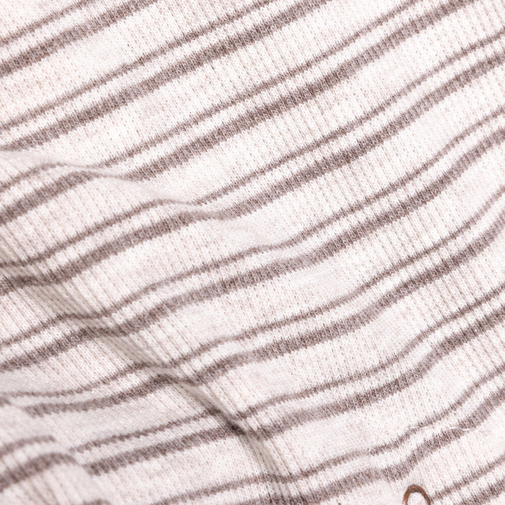 Unisex Yenidoğan Patikli Tulum Boyu Ayarlanabilir Düğmeli Bisiklet Yaka Uzun Kol Bej