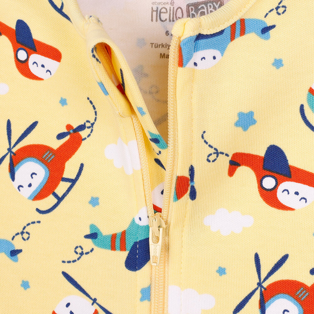 Yenidoğan Uzun Kollu Fermuarlı 2li Patikli Tulum Erkek Bebek